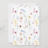 Boho Watercolor Wildflower Calligraphy Wedding     招待状 (裏面)