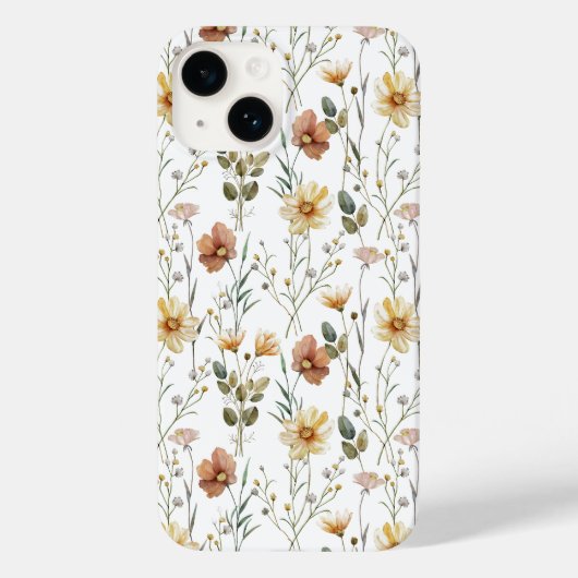 Boho Watercolor Wildflower Case-Mate iPhoneケース (裏面)