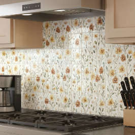 Boho Watercolor Wildflower Ceramic タイル