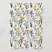Boho Watercolor Wildflower Couples Baby Shower  招待状 (裏面)