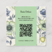 Boho Watercolor Wildflower Thank you card スクエア名刺 (裏面)