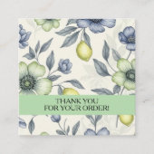 Boho Watercolor Wildflower Thank you card スクエア名刺 (正面)