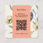 Boho Watercolor Wildflower Thank you card スクエア名刺 (裏面)