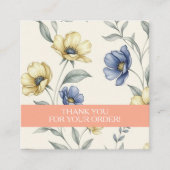Boho Watercolor Wildflower Thank you card スクエア名刺 (正面)