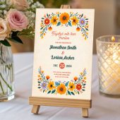 Boho Watercolor Wildflower Wedding Invitation 招待状