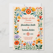Boho Watercolor Wildflower Wedding Invitation 招待状 (裏面)