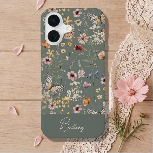 Boho Watercolor Wildflowers iPhone 16  16ケース