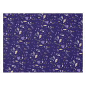 Boho Watercolor Wildflowers Navy  テーブルクロス (正面(横))