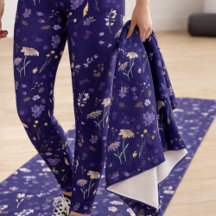 Boho Watercolor Wildflowers Navy 