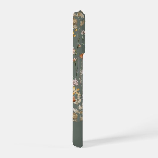 Boho Watercolor Wildflowers Pattern  iPhoneケース (右側面)