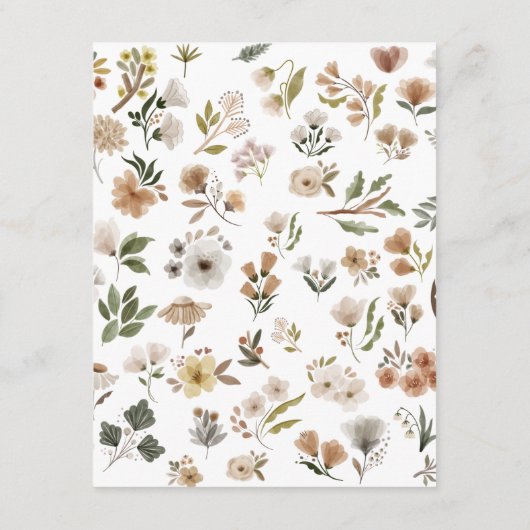 Boho Waterorフローラベビーシャワーバンプゲーム エンクロージャーカード (裏面)