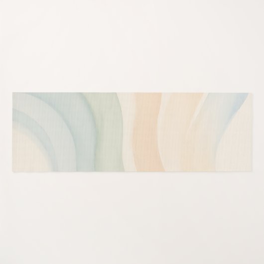 Boho Waves Mindful Calming Minimalist ヨガマット (正面(横))