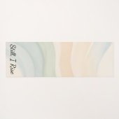Boho Waves Mindful Calming Minimalist Quote ヨガマット (裏面(横))