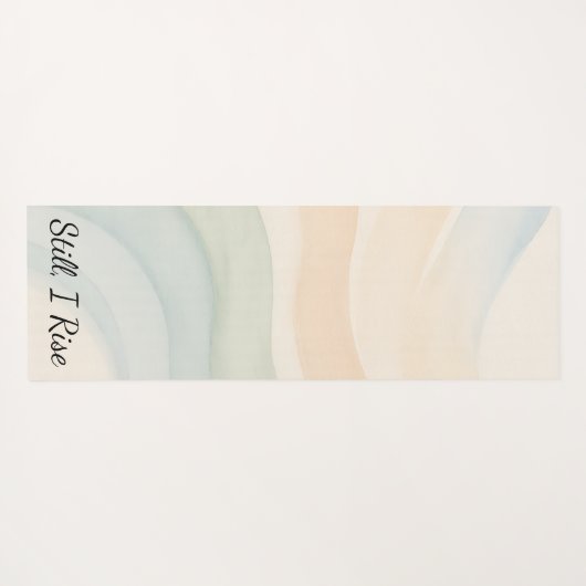 Boho Waves Mindful Calming Minimalist Quote ヨガマット (裏面(横))