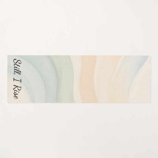 Boho Waves Mindful Calming Minimalist Quote ヨガマット (正面(横))