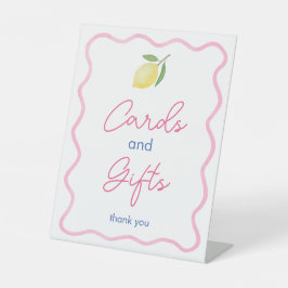 Boho Wavy 縁ど Citrusカード&ギフトベビーシャワー 台座サイン