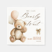 Boho We Can Bearly Wait Teddy Bear Baby Shower スタンダードカクテルナプキン (正面)