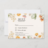 Boho Weadowエレガント widlflower RSVP結婚's 出欠カード (正面)