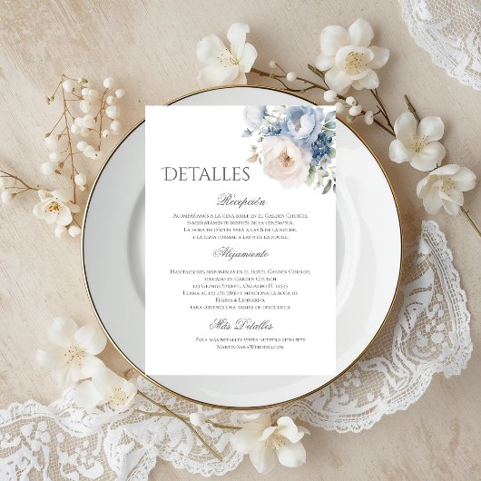 Boho Wedding Details in Spanish サンキューカード