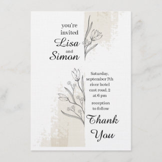 boho wedding invitation 招待状