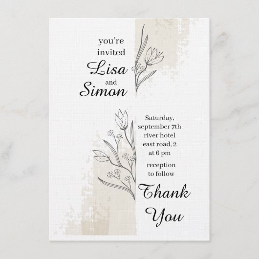 boho wedding invitation 招待状 (正面)