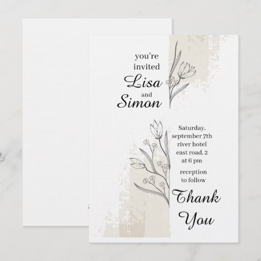 boho wedding invitation 招待状 (正面/裏面)