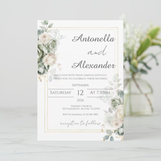 Boho Wedding Invitation 招待状 (スタンド正面)