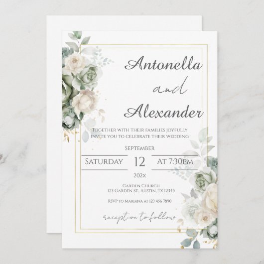 Boho Wedding Invitation 招待状 (正面/裏面)