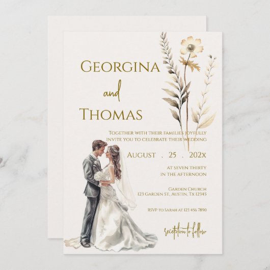 Boho Wedding Invitation 招待状 (正面/裏面)