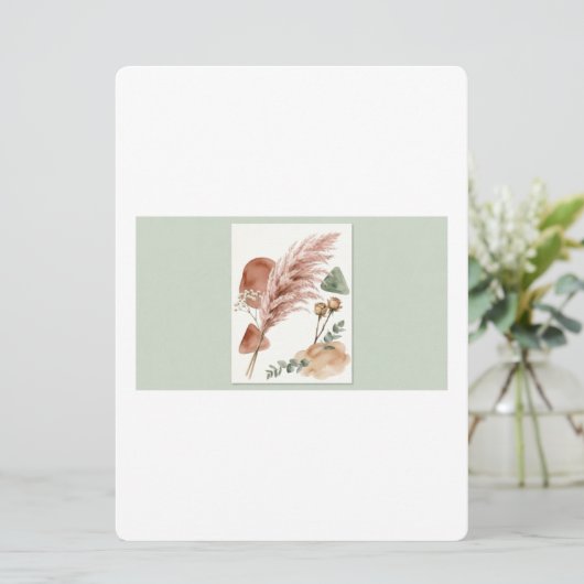 Boho Wedding Invitation | Terracotta Pampas Grass  (スタンド正面)