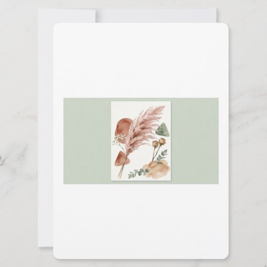 Boho Wedding Invitation | Terracotta Pampas Grass  (正面)