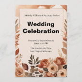 Boho Wedding Invitation | Terracotta Pampas Grass 招待状 (正面)
