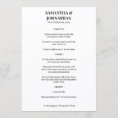 Boho Wedding Menu 5x7 Tropical Floral Terracotta メニュー (裏面)