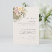 Boho Wedding Pampas Grass Palm Info 招待状 (スタンド正面)