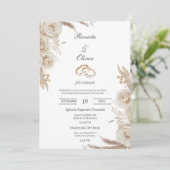 Boho wedding ring Spanish Wedding Invitation 招待状 (スタンド正面)
