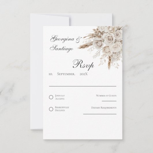 Boho Wedding RSVP card (正面)
