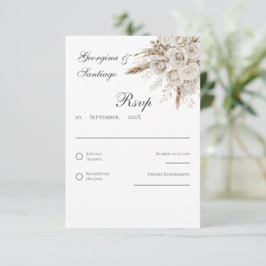 Boho Wedding RSVP card (スタンド正面)