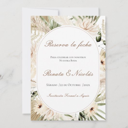 Boho Wedding Save the Date (正面)