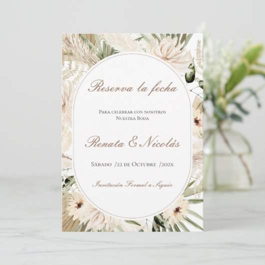 Boho Wedding Save the Date (スタンド正面)