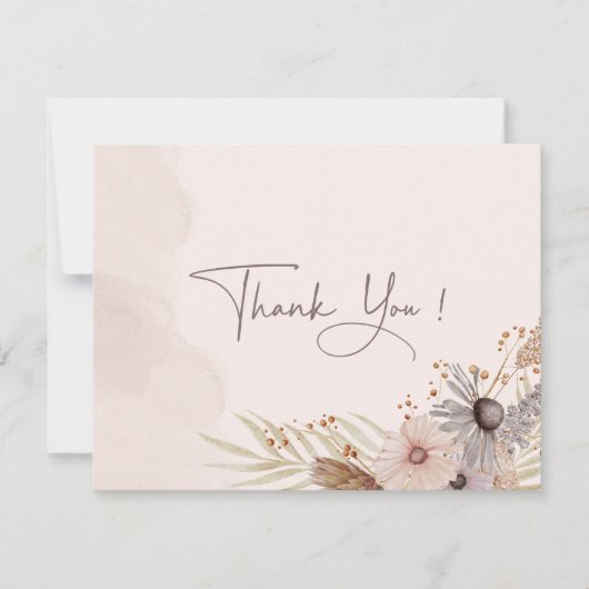 Boho Wedding Thank You Card サンキューカード (正面)