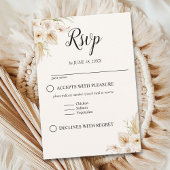 Boho Wedding with Beige and Yellow Flowers 出欠カード