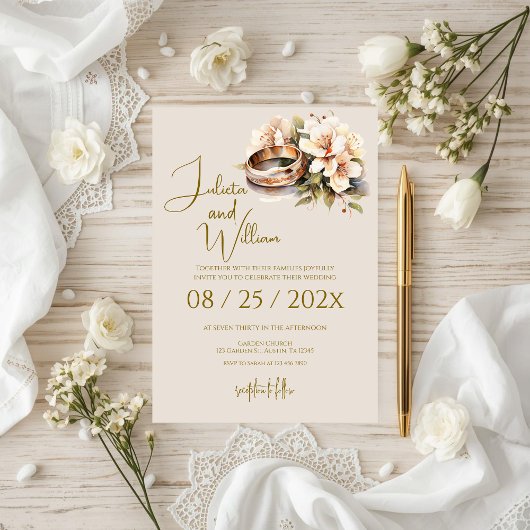 Boho Wedding with Rings 招待状