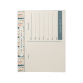 Boho Weekly Family Calendar with Notesセクション ノートパッド (回転)