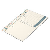 Boho Weekly Family Calendar with Notesセクション ノートパッド (アングル)