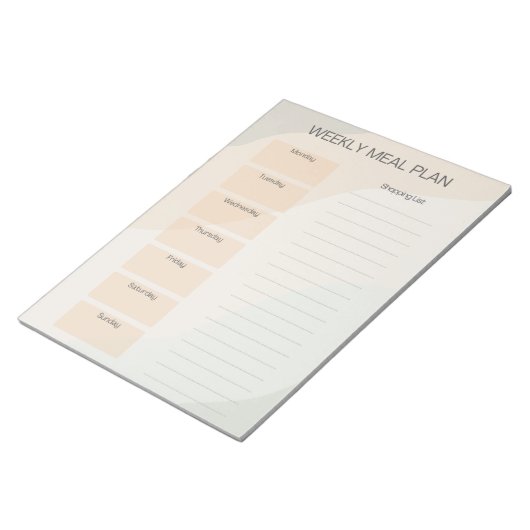 Boho Weekly Meal Planメモ帳 ノートパッド (アングル)