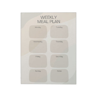 Boho Weekly Meal Planメモ帳 ノートパッド