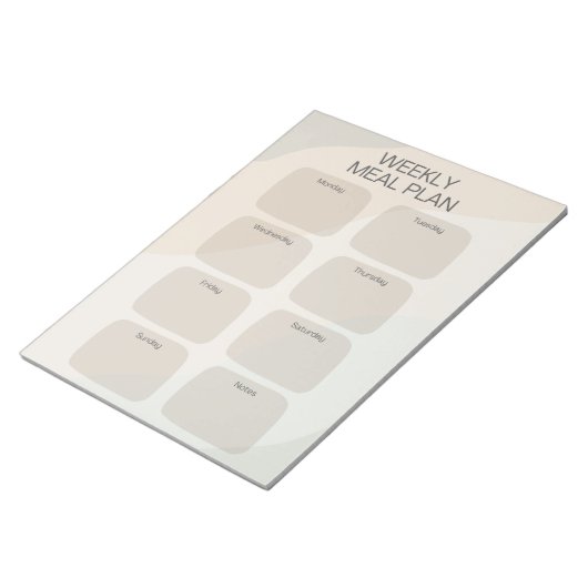 Boho Weekly Meal Planメモ帳 ノートパッド (アングル)