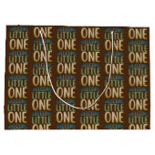 Boho "Welcome Little One"赤ちゃんシャワー ラージペーパーバッグ (裏面)