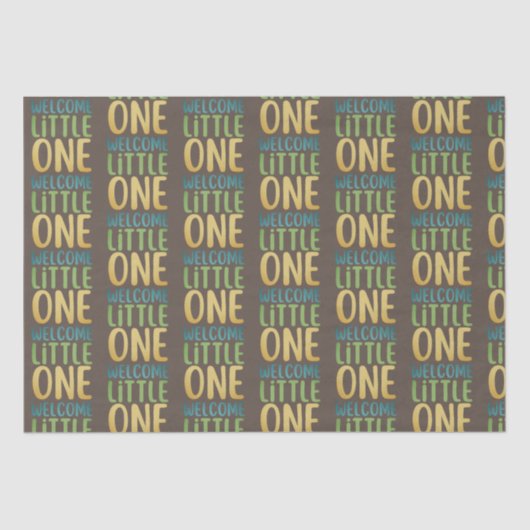 Boho "Welcome Little One"赤ちゃんシャワー 薄葉紙 (正面)