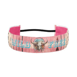 Boho Western野生とフリーピンク非ヘッドバスリップまたは滑ることンド アスレチックヘッドバンド